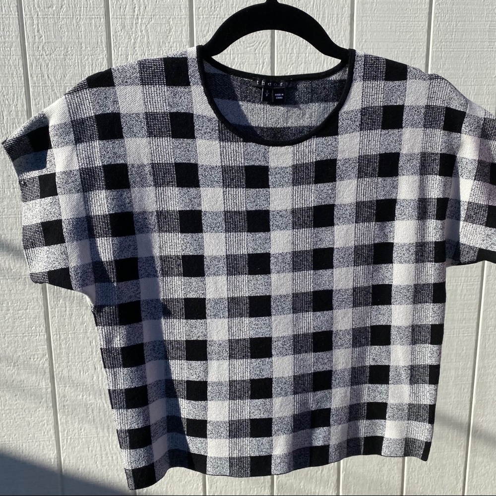 Theory Checkered Knit top, Small - Picture 12 of 13